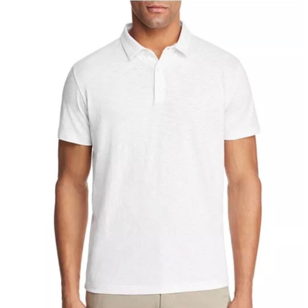 Theory Cotton Short Sleeve Polo Shirt Minimalist Designer Preppy Casual Office M